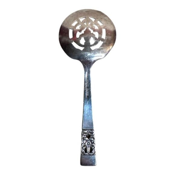 Vintage Community Plate Silverplate Coronation Bonbon Nut Casserole Server Spoon - Picture 2 of 6